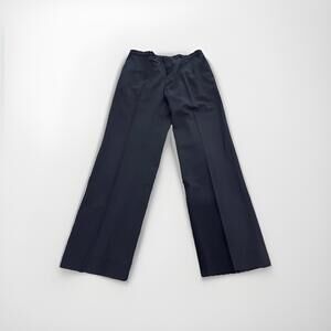 VTG GIANNI VERSACE COUTURE MENS DRESS PANTS NAVY BLUE 34x31 ITALY WOOL VGC!